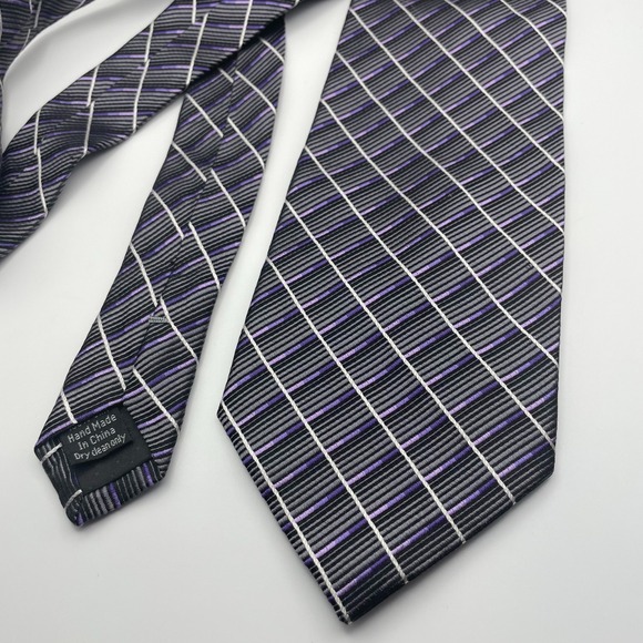 Pronto Uomo Other - Pronto Uomo Mens Silk Plaid Necktie Hand Made In China Formal Dress Tie